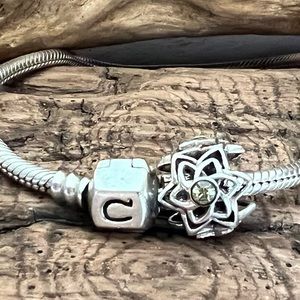 NEW Authentic CHAMILIA Dahlia Yellow Swarovski Charm Flower 925 Garden Birthday